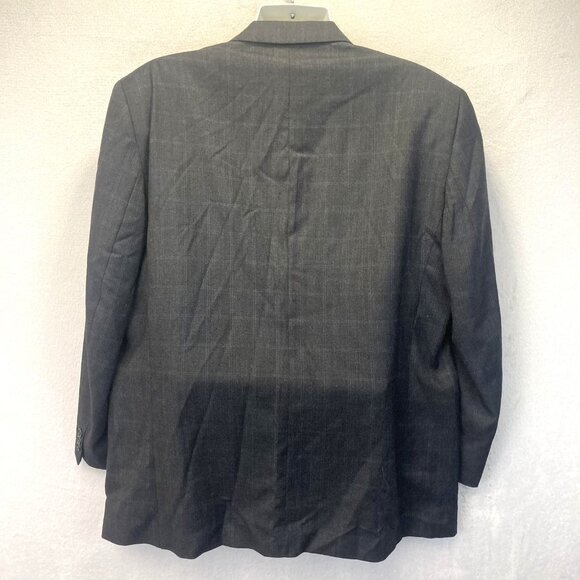 Victor International Loro Piana Zelander Wool Blazer Mens 46R Gray Blue Plaid - Picture 2 of 16